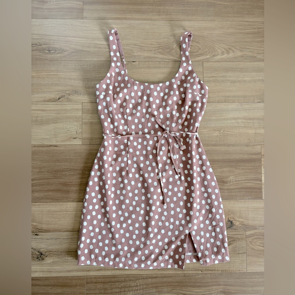 COPY - 90’s Tank Slip Mini Dress by Abercrombie. Dusty Pink Dot, size  Small